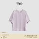旅途原品ltyp 100%醋酸緞面優(yōu)雅短袖T恤  秋季百搭休閑上衣女薄款 香芋紫 M