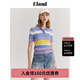 ELAND衣戀POLO衫女基礎款百搭針織短袖舒適毛衣T恤新款 藍色(50)Blue L 170