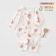 婧麒（JOYNCLEON）嬰兒衣服夏裝寶寶對開(kāi)連體衣夏季薄款長(cháng)袖空調服純棉哈衣兩件裝 愛(ài)心草莓 80cm