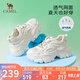 駱駝（CAMEL）老爹鞋女網(wǎng)布皮面拼接雙系帶厚底休閑鞋 L23S703108W 米白透網(wǎng) 37