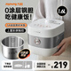 九陽(yáng)（Joyoung）電飯煲1-2人迷你小容量一個(gè)人特小家用不粘0涂層不銹鋼薄蓋微壓快煮飯多功能預約電飯鍋送父母單人 16N8【不銹鋼內膽】 1.6L