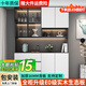 櫟樊實木餐邊柜一體靠墻展示柜現(xiàn)代簡約玻璃酒柜客廳茶水柜輕奢收納儲 款式16：140*40*220【全實木】