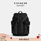 蔻馳（COACH）【七夕禮物】奧萊男士經(jīng)典標(biāo)志老花WARNER雙肩包旅行大容量通勤 QB/炭黑色/黑色
