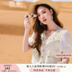 香影（xiangying）波西米亞民族風(fēng)上衣女夏季2025新款鉤花鏤空v領(lǐng)薄款短袖開(kāi)衫 米色 S