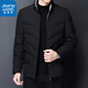真維斯（Jeanswest）羽絨服男外套冬季中年外衣夾克襖子商務(wù)中青年休閑白鴨絨百搭上衣 B601-Y615黑色 3XL （160-180斤）