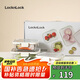 樂扣樂扣（LOCK&LOCK）玻璃飯盒保鮮密封冰箱便當(dāng)飯盒收納盒3件套（不銹鋼蓋）