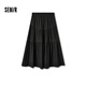 森馬（Semir）半身裙女高腰松緊腰寬松A字塔裙優(yōu)雅顯高秋花邊長(cháng)裙溫柔甜美 黑色90001 M