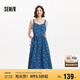 森馬（Semir）牛仔連衣裙女甜酷時(shí)尚個(gè)性2025夏元?dú)鉂M印背帶裙俏皮109325114025