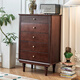 一具一家中古風(fēng)全實(shí)木五斗柜客廳靠墻斗櫥臥室收納儲物柜子法式復古抽屜柜 五斗柜胡桃色 全實(shí)木無(wú)輔材