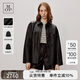 Marc O'Polo/MOP【商場同款】春季新款翻領(lǐng)外套綿羊皮夾克襯衫女 黑色990 32/155