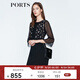 PORTS寶姿 新品 女裝優(yōu)雅喇叭袖收腰連衣裙LN8D187KWB008 黑色 M (6)