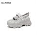 達(dá)芙妮（DAPHNE）運動涼鞋女夏外穿涼拖夏季新款夏天休閑輕便羅馬鏤空夏天女鞋 銀色 跟高8.5cm 39 (245mm)