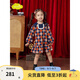 moimoln小云朵童裝冬季新款女童連衣裙女寶寶裙子?jì)雰貉髿夤魅?藏青色 100cm