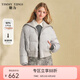 糖力商場(chǎng)同款冬季新款水貂毛織大翻領(lǐng)白鴨絨羽絨服外套女短款 灰色 S