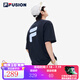 斐樂（FILA）FUSION潮牌情侶多彩短袖T恤2025新款男女短T時尚大logo短袖 A深黑-BK M 170/92A 【寬松版型】
