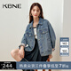 KBNE2024新款藍(lán)色長袖直筒復(fù)古牛仔女士短外套氣質(zhì)寬松夾克春秋女 深藍(lán)色 XS