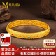 鳴鉆國際古法傳承黃金手鐲女足金鏤空花絲金鐲宮廷琺瑯手飾送女友七夕禮物 【古法鏤空花絲手鐲】60-61圈口