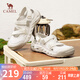 駱駝（CAMEL）戶外涼鞋女清爽鏤空魔術(shù)貼厚底休閑涼鞋 L25M469059 米白/杏 36 