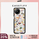 CASETIFY Maltese線條小狗 小狗博物館 適用于華為Huawei Pocket 2 防摔手機殼 透明黑框
