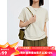 雲(yún)上生活「撞色線T恤」雪花珠地圓領(lǐng)T恤夏季短袖女T8525X 米白色 M