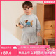 LUSON小O爸男嬰童初秋運動衛(wèi)衣套裝2025年新款卡通印花嬰兒秋裝