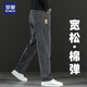 羅蒙2025新款夏季高端灰色牛仔褲男春夏款寬松直筒闊腿彈力休閑長褲子 尼納灰 34 腰圍2尺7 適合160斤左右