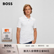 BOSS博斯【禮物】【男女同款 100%棉珠地布】休閑短袖Polo衫 100-白色 XL