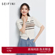 詩(shī)凡黎（'SEIFINI）【商場(chǎng)同款】詩(shī)凡黎雙拉鏈短袖漂亮針織開衫2024夏新款3F4130931 砂巖棕 S 155/80CM