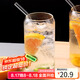 拜杰玻璃杯杯子冷飲可樂(lè )果汁杯樂(lè )扣杯高硼硅玻璃水杯500ML可樂(lè )杯+吸管