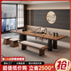 費洛可（FEILUOKE）實(shí)木茶桌椅組合簡(jiǎn)約現代辦公室茶室泡茶臺燒水壺茶盤(pán)一體桌輕奢感 2.0米桌+1主椅+2方凳+1米長(cháng)凳