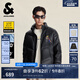 杰克·瓊斯（JACK&JONES）男裝25年秋冬季BSQ聯(lián)名PU羽絨服男士短款鴨絨服棉外套仿皮易打理 E43純黑色 XL （185）
