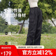 駱駝（CAMEL）工裝運(yùn)動(dòng)褲新款多口袋高腰彈力抽繩束腳褲徒步登山褲女