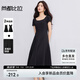 尚都比拉優(yōu)雅氣質(zhì)兩袖長(zhǎng)A字連衣裙女夏季收腰顯瘦短袖裙吊帶裙白色中長(zhǎng)裙