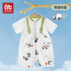 愛貝迪拉嬰兒衣服連體短袖半袖春夏薄款幼兒小孩開空調(diào)男寶寶女外出短褲 【春夏連體衣】熊貓樂園 73cm （建議16-20斤）