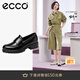 愛步（ECCO）【明星同款】樂福鞋女 百搭牛皮厚底粗跟英倫風(fēng)單鞋女 摩登490013 黑色49001301001 建議選小一碼 38 （偏大，建議選小一碼）
