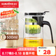 金灶（KAMJOVE）彈壓式玻璃茶道杯 茶水分離飄逸杯 翻蓋過濾泡茶壺茶藝花茶壺茶具 【專利彈壓濾茶】K-201茶壺 500ml