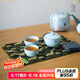 萬(wàn)仟堂（Edenus）陶瓷茶具快客杯便攜旅行包一壺二杯功夫茶具套裝 稱心如意 粉青釉
