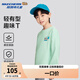 Skechers斯凱奇衛(wèi)衣男女童秋季新款圓領長袖兒童休閑針織舒適上衣L324K006 灰湖水綠/045A 150