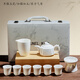 MAUNEL KARL高山流水象鼻茶具套裝羊脂玉瓷茶具象鼻壺高檔輕奢茶具套裝10入 羊脂玉色