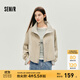 森馬（Semir）外套女秋季花苞拼接格子寬松立領(lǐng)2025新款復古風(fēng)文藝通勤夾克 咖色調00355 L
