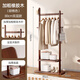 伊布爾實(shí)木衣帽架小型落地臥室掛衣服架子玄關(guān)客廳家用立式掛衣架置物架 【全實(shí)木框架】雙層—胡桃色—80cm