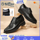金利來（goldlion）內(nèi)增高5.5cm皮鞋男鞋春夏季商務(wù)正裝鞋經(jīng)典德比鞋男防滑耐磨皮鞋 黑色 41