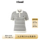 ELAND【莫代爾】衣戀針織T恤女撞色條紋短袖舒適上衣2025夏季新款 撞色(99)MIX S /160