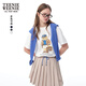 Teenie Weenie小熊女裝T恤2025春夏新款情侶美式簡(jiǎn)約運動(dòng)圓領(lǐng)短袖