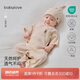 babylove新生兒連體衣夏季薄款彩棉透氣0-6個月嬰兒哈衣滿月初生寶寶衣服
