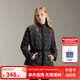 ELLE KIDS童裝 3m新雪麗高效暖絨棉服女童冬季絎線防潑外套 黑色 160 (S)