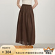 范思藍(lán)恩立體塔克線(xiàn)高腰顯瘦傘裙女2025夏新款A(yù)字大擺半身裙2738 咖啡色 XL