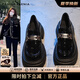 CAMILA KSENIA樂福鞋子女士夏季2025新款金屬扣厚底粗跟深口學(xué)院風(fēng)一腳蹬小皮鞋 黑色 37