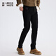 利郎【科技黑】牛仔褲男親膚耐磨保暖中腰小腳褲黑33(175/84A)