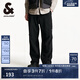 杰克·瓊斯（JACK&JONES）男裝秋季潮流加絨褲子傘兵褲工裝褲男直筒寬松休閑褲蓄熱保暖男褲 E40 黑色 M 偏大，建議拍小一碼